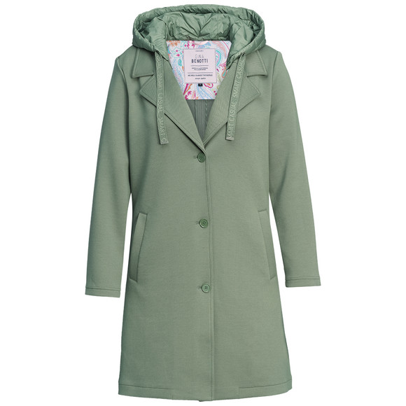 Damen Mantel mit Stepp-Kapuze