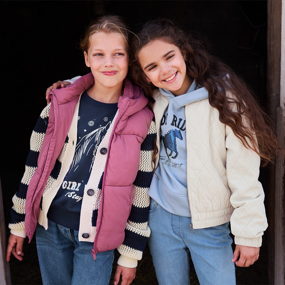 Corduroy jas voor meisjes met stiksels