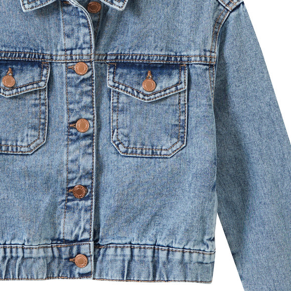Mädchen Jeansjacke mit Used-Waschung