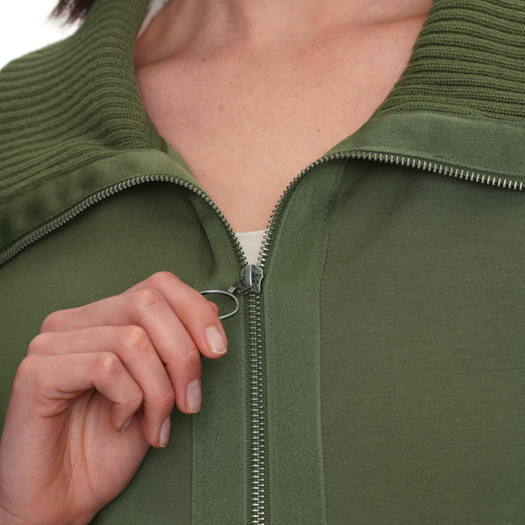 Damen Sweatjacke mit Strickkragen