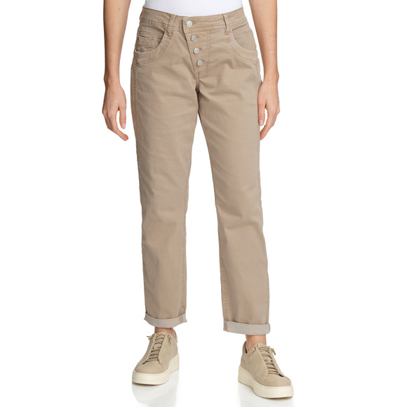 Damen Boyfriend-Jeans mit Used-Waschung