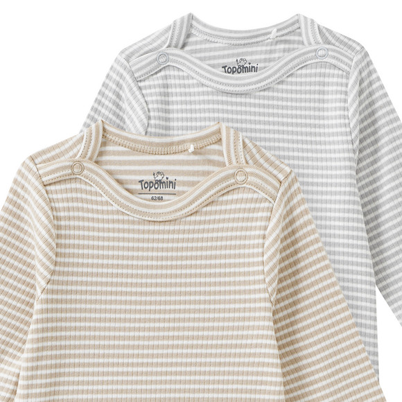 2 Baby Langarmbodys im Doppelpack