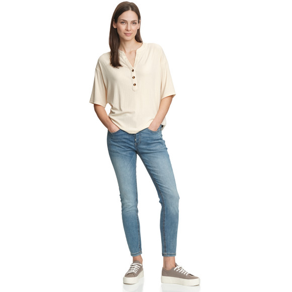 Damen T-Shirt mit Strukturstreifen