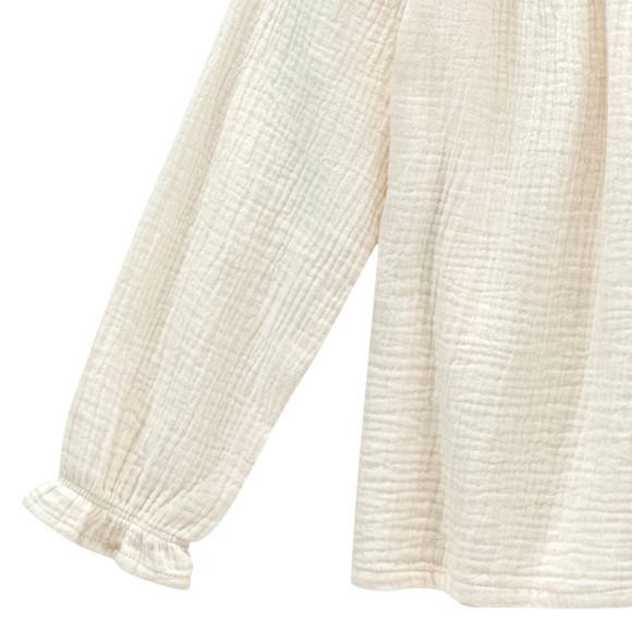 Mädchen Musselin-Bluse mit Häkelspitze