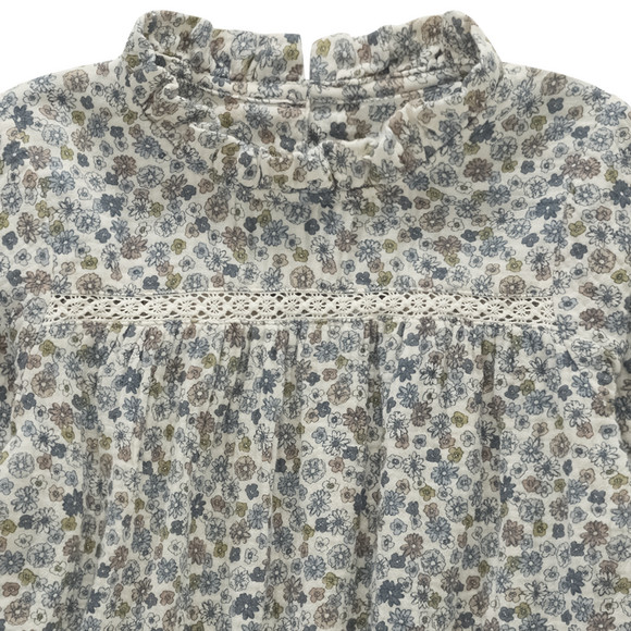 Mädchen Musselin-Bluse mit Häkelspitze