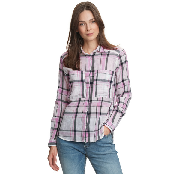 Damen Bluse mit Crinkle-Struktur