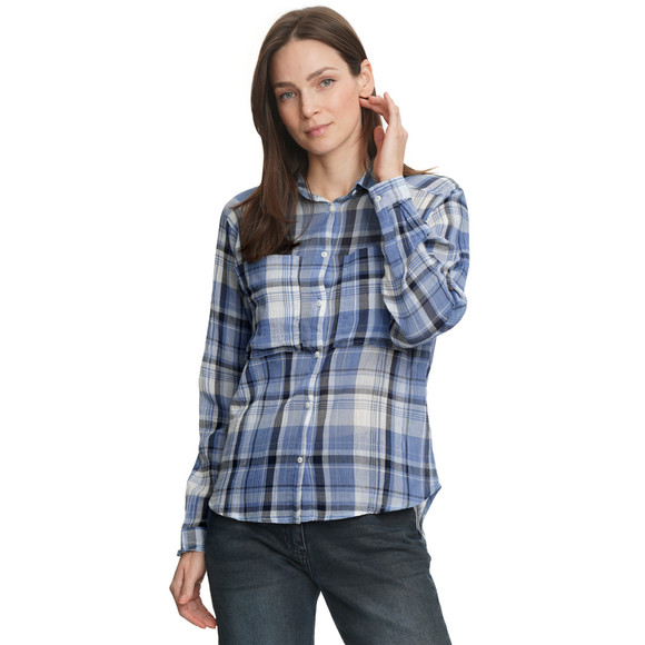 Damen Bluse mit Crinkle-Struktur