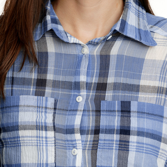 Damen Bluse mit Crinkle-Struktur