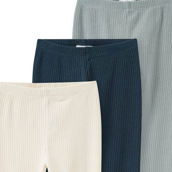 3 Kinder Leggings mit Rippstruktur