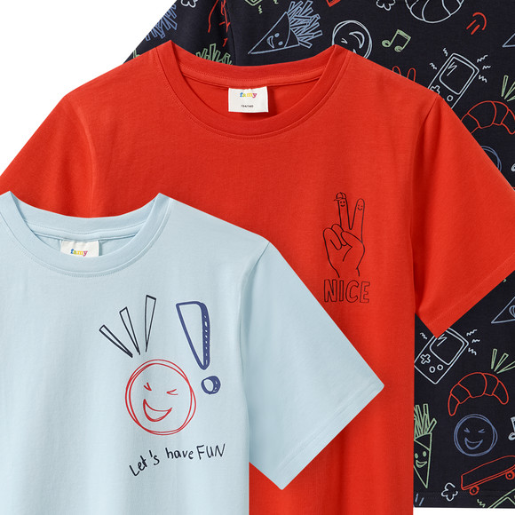 3 Jungen T-Shirts mit Prints