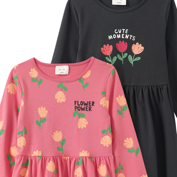 2 meisjesjurken met prints