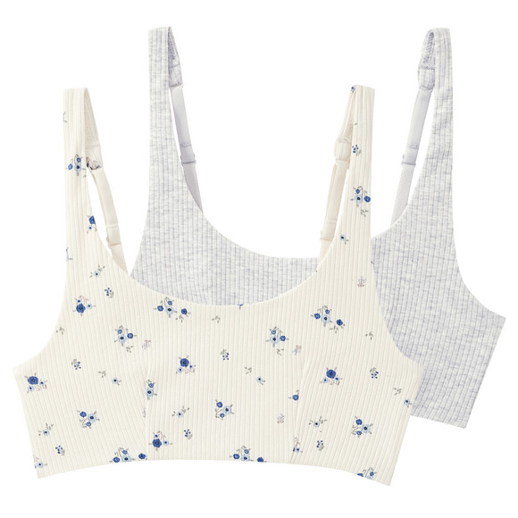 2 meisjesbustiers met ribstructuur