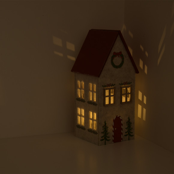 LED-Dekohaus aus Filz