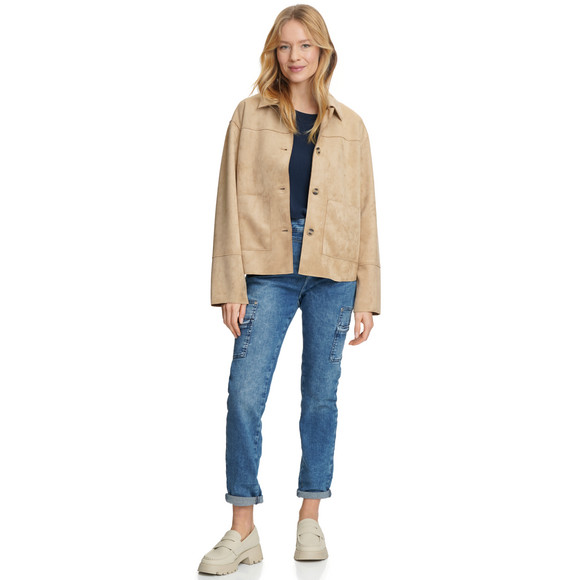 Damen Blazer in Leder-Optik