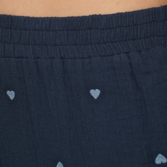 Damen Musselin-Schlafanzug mit Herzen allover