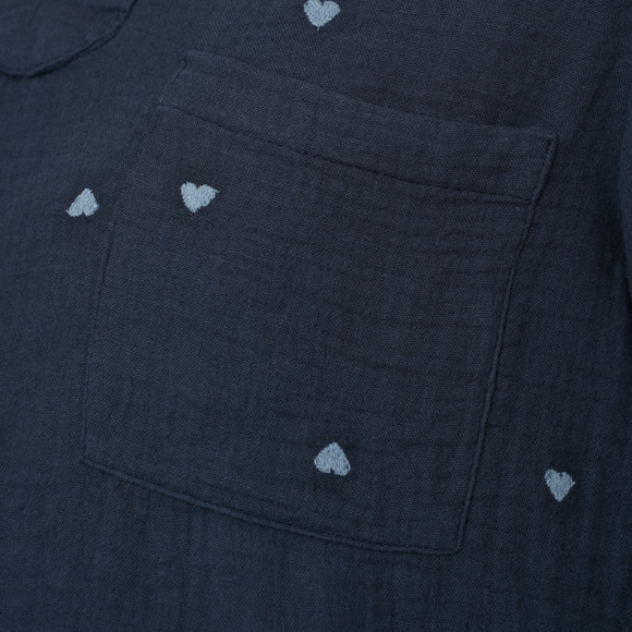 Damen Musselin-Schlafanzug mit Herzen allover