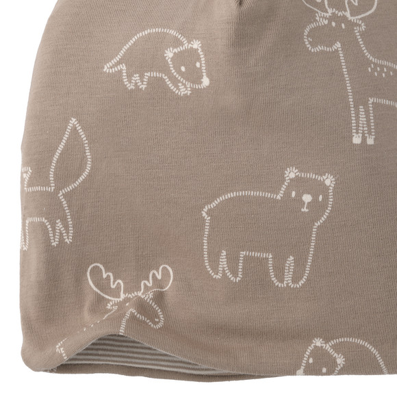Newborn Mütze mit Waldtier-Print