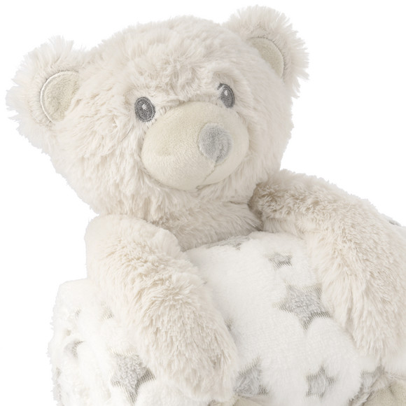 Plüschteddy mit Decke