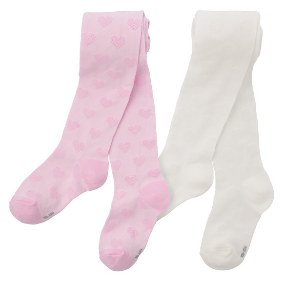 2 Mädchen Strumpfhosen mit Ajour-Muster