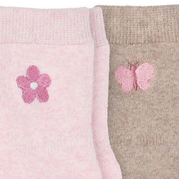 2 Paar Baby Krabbelsocken mit Stickerei