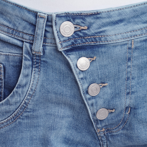 Damen Boyfriend-Jeans mit schrägen Knöpfen