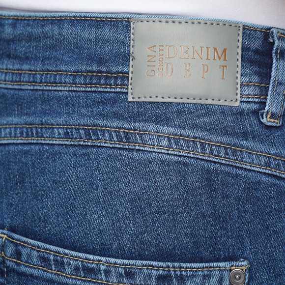 Damen Boyfriend-Jeans mit schrägen Knöpfen