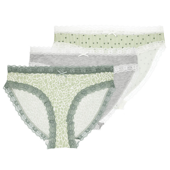 3 Damen Slips in verschiedenen Dessins