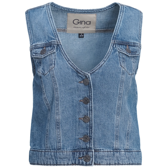 Damen Jeansweste mit Knopfleiste
