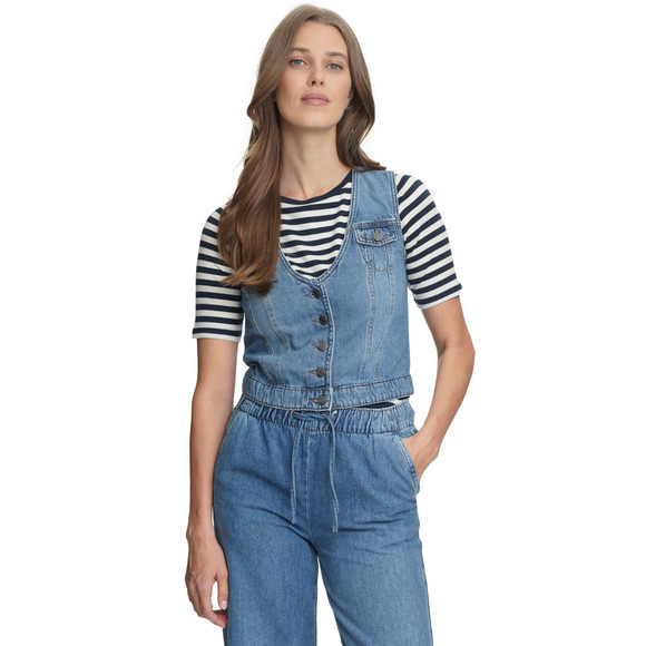 Damen Jeansweste mit Knopfleiste
