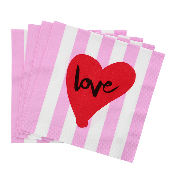 20 servetten met hartmotief