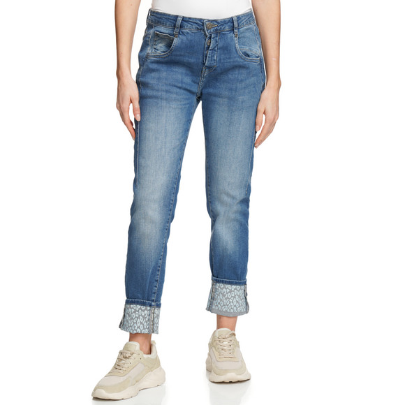 Damen Slim-Jeans mit Used-Waschung