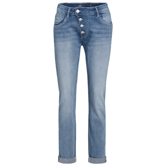 Damen Boyfriend-Jeans mit Used-Waschung