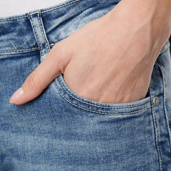 Damen Boyfriend-Jeans mit Used-Waschung