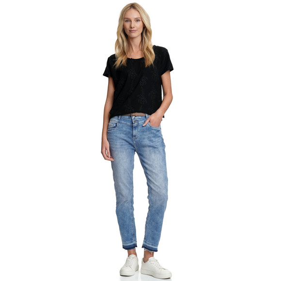 Damen Straight-Jeans mit Gürtel