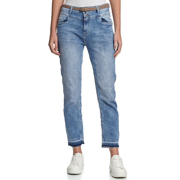 Damen Straight-Jeans mit Gürtel