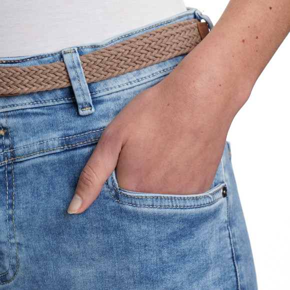 Damen Straight-Jeans mit Gürtel