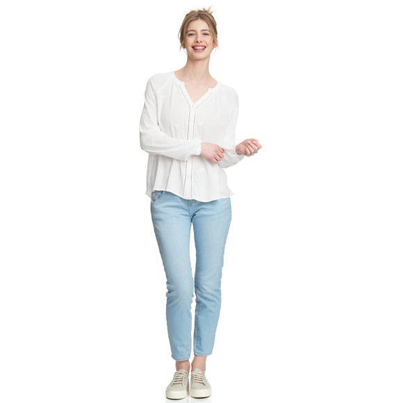 Slim-jeans met used-wassing voor dames