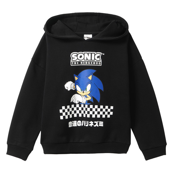  Sonic Hoodie mit Brust-Print