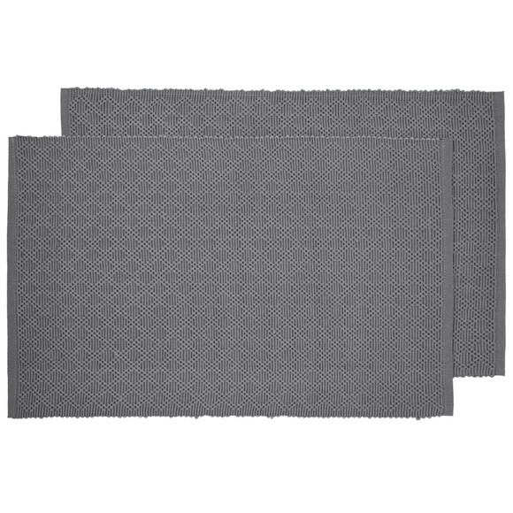 2 placemats met geribbelde structuur