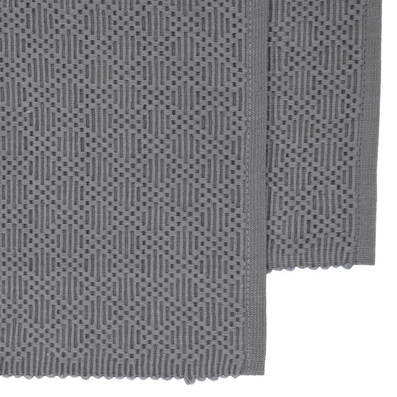 2 placemats met geribbelde structuur