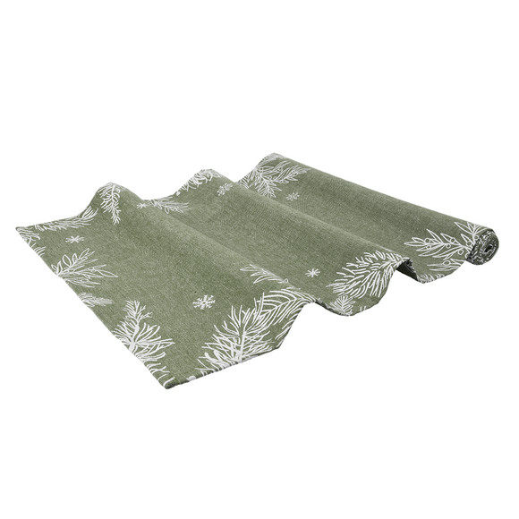 Tafelloper met Kerst design groen