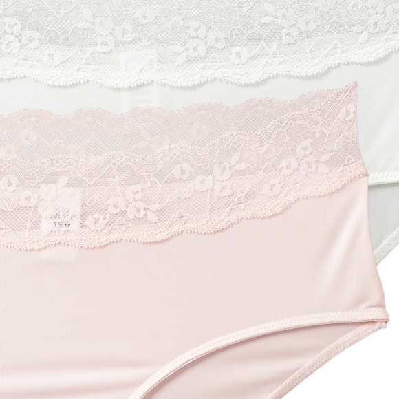 2 Damen Pantys mit Spitzenbund