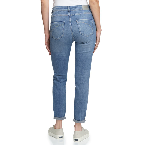 Damen Slim-Jeans mit Used-Waschung