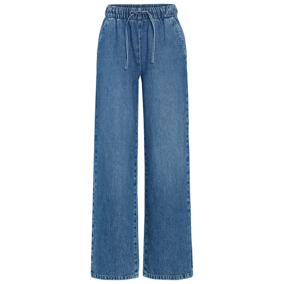 Damen Wide-leg-Jeans mit Elastikbund