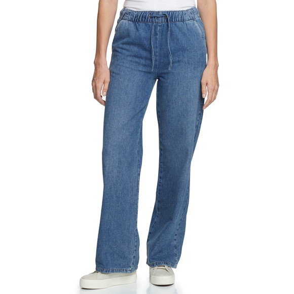 Damen Wide-leg-Jeans mit Elastikbund