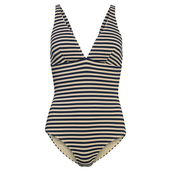 Damen Shape-Badeanzug mit Strukturstreifen