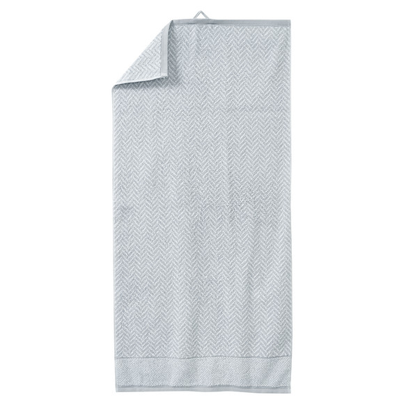 Handtuch mit Fischgrät-Muster hellgrau