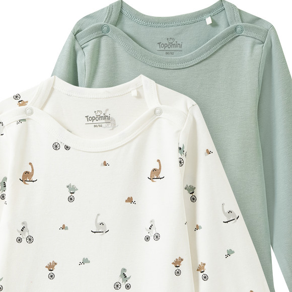 2 Baby Langarmbodys im Set