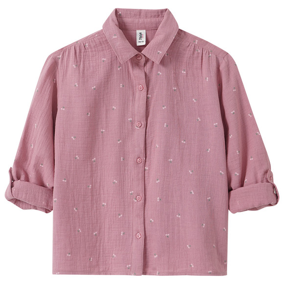 Mousseline meisjesblouse met print