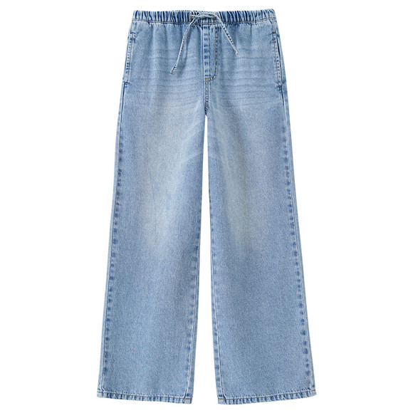 Mädchen Wide-Leg-Jeans mit Tunnelzug